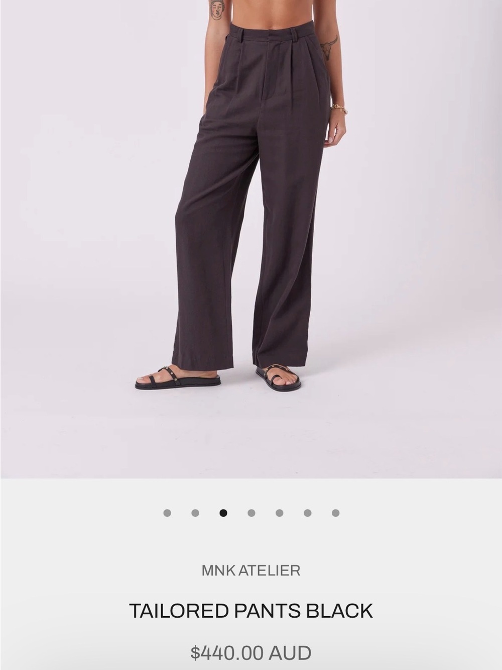 MNK Atelier Tailored Wide-Leg Pants in Black
